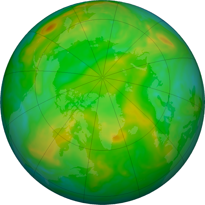 Arctic ozone map for 21 June 2021